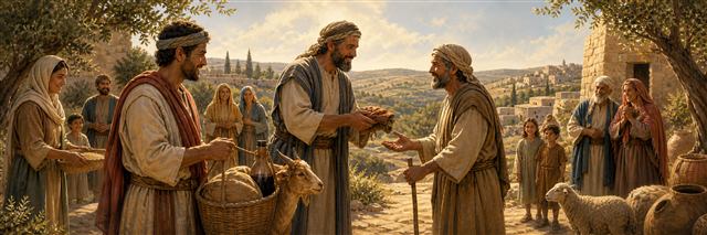 An Israelite releasing a neighbor’s debt as a freed servant receives provisions