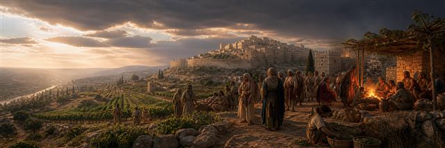 Jerusalem's purified remnant gathered beneath a protective canopy of cloud and fire