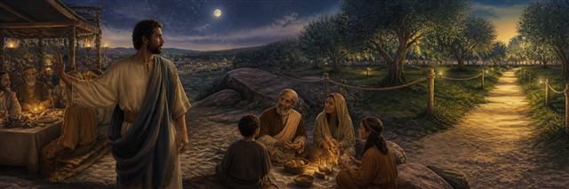 A worshiper leaves an idol feast for community, inheritance, and a bright path
