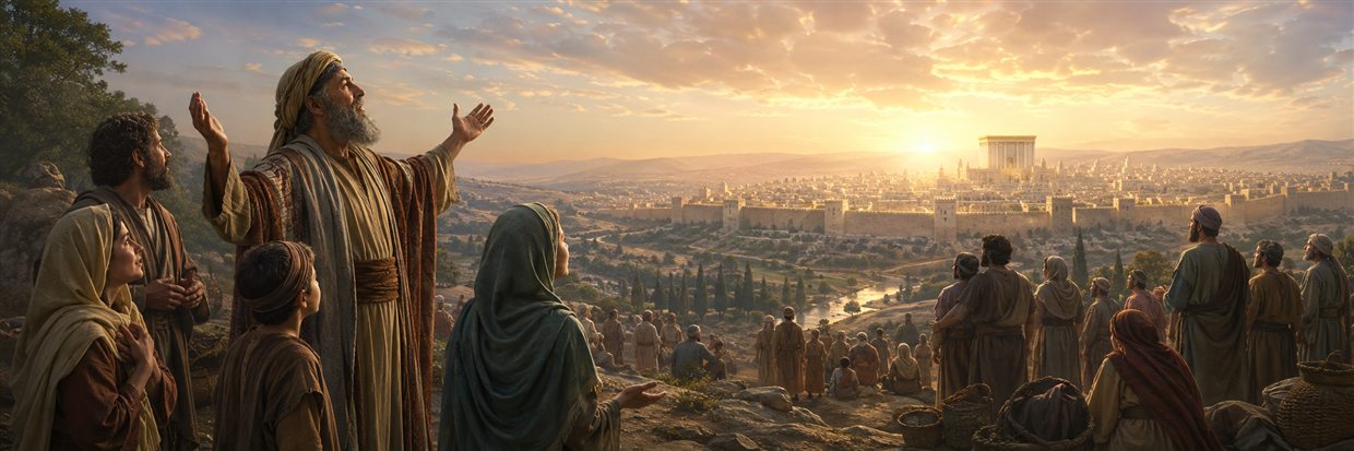 Tobit leads exiles in praise as they look toward a radiant vision of Jerusalem restored