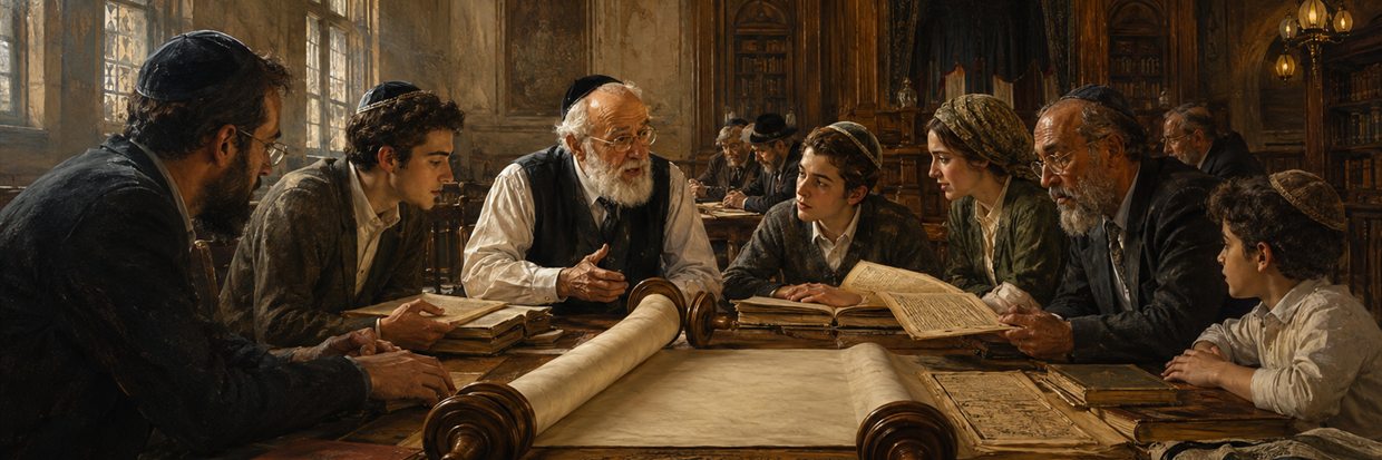 Several generations studying Torah and inherited Jewish practice together